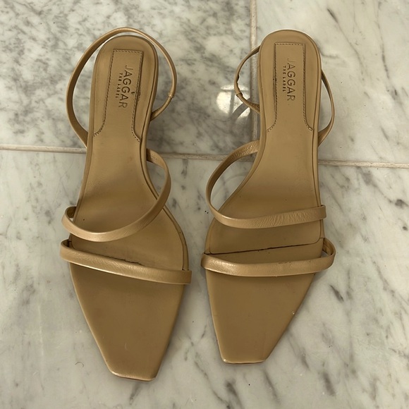 Jaggar the label strappy sandals size 38 nude leather - Picture 2 of 4